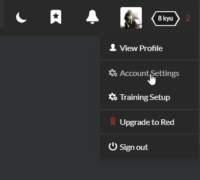 Account Settings Menu